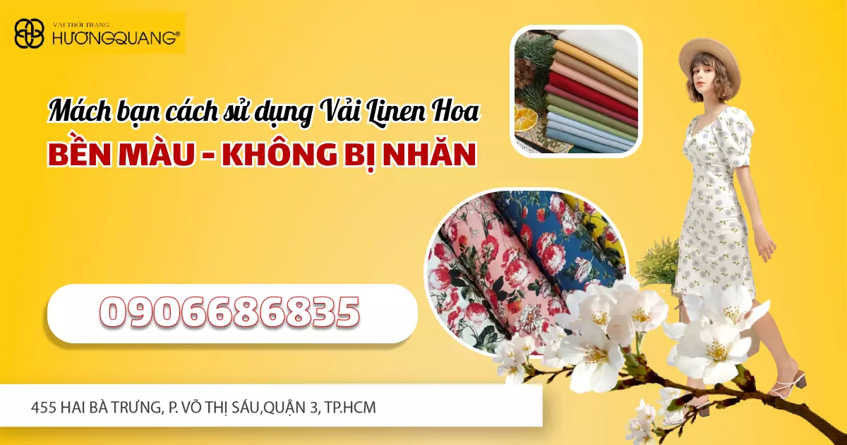 vải linen hoa 