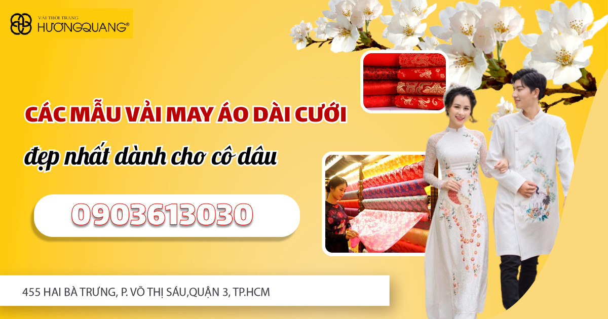 vải may áo dài cưới