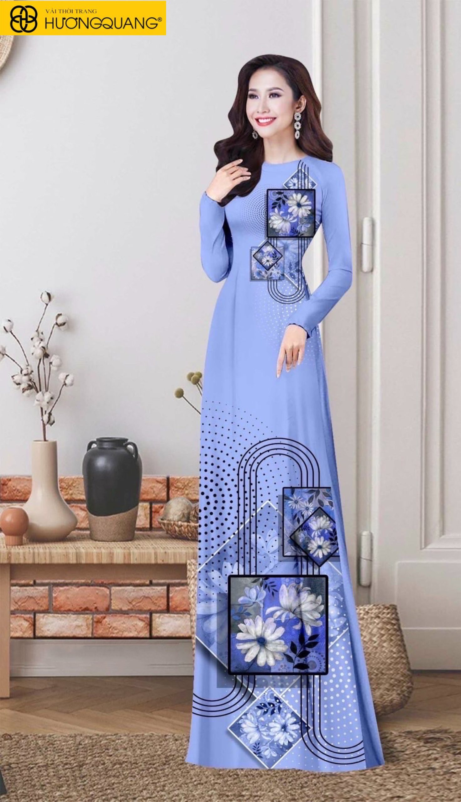 Vải may áo dài dịp Tết đẹp, sang trọng, cho chị em