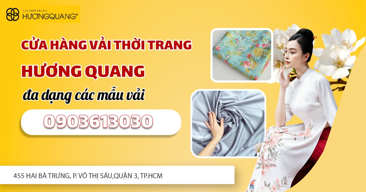 Cửa hàng vải thời trang Hương Quang đa dạng các mẫu vải