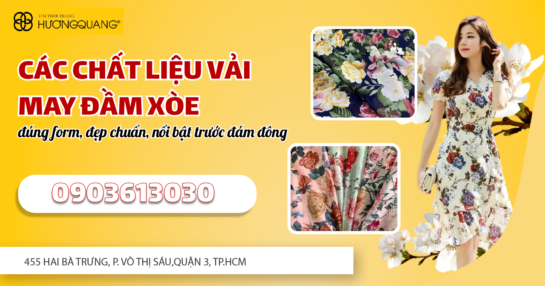 Các chất liệu vải may đầm xòe đúng form, đẹp chuẩn, nổi bật trước đám đông