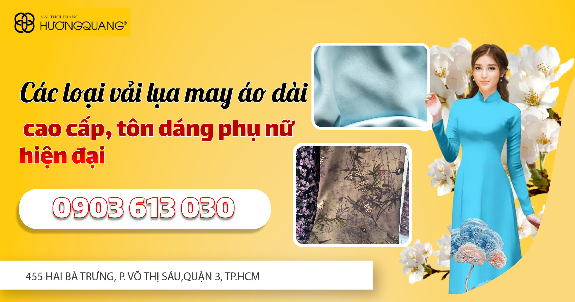Các loại vải lụa may áo dài cao cấp, tôn dáng phụ nữ hiện đại