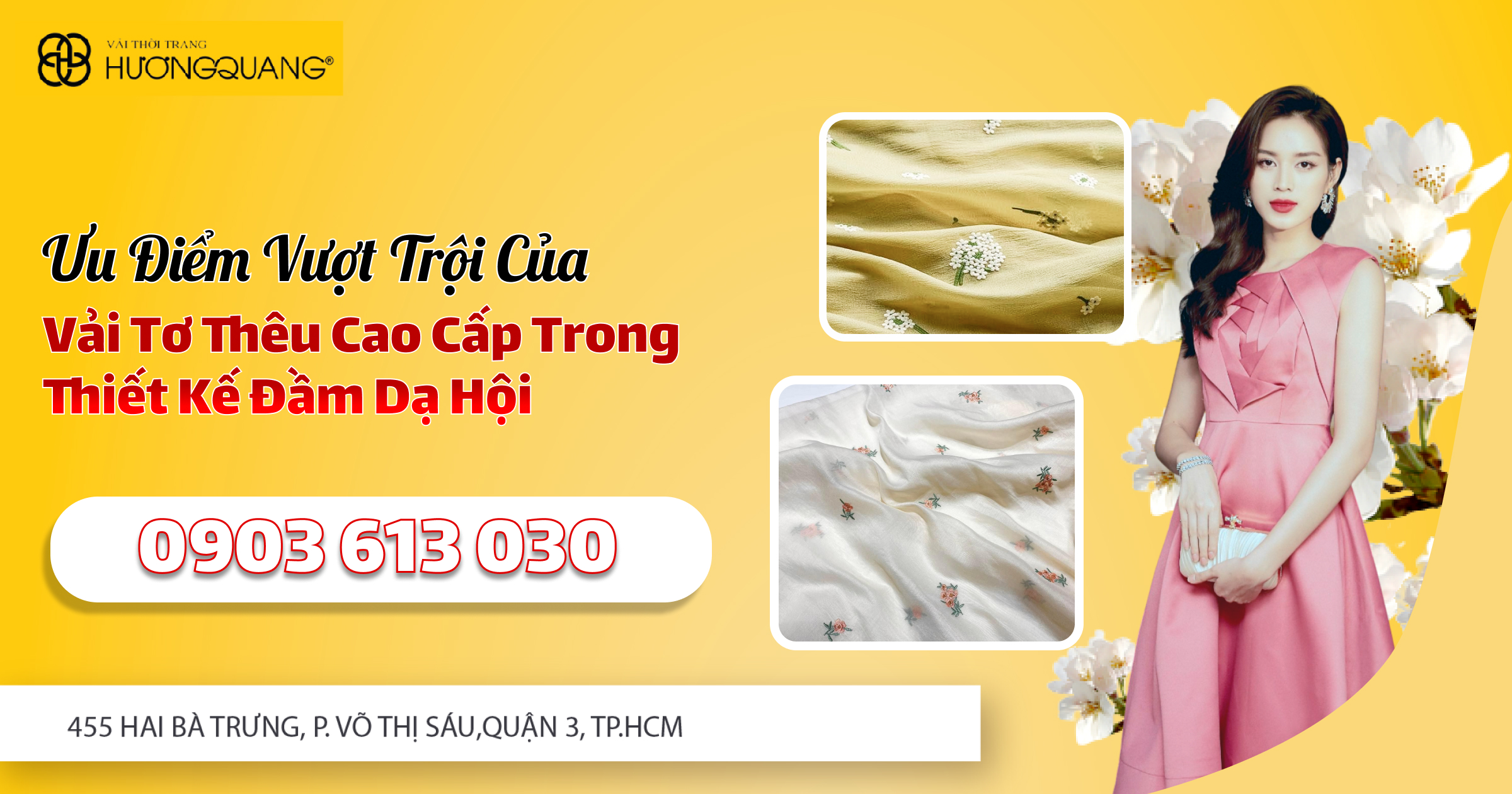 Ưu Điểm Vượt Trội Của Vải Tơ Thêu Cao Cấp Trong Thiết Kế Đầm Dạ Hội