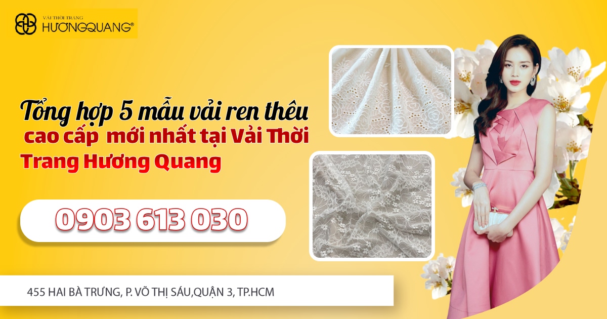 Trong thế giới thời trang hiện đại, vải ren thêu cao cấp không chỉ mang lại vẻ đẹp tinh tế mà còn thể hiện sự sang trọng và phong cách của người mặc. Hãy cùng khám phá 5 mẫu vải ren thêu cao cấp mới nhất tại Vải Thời Trang Hương Quang để làm phong phú thêm bộ sưu tập của bạn.