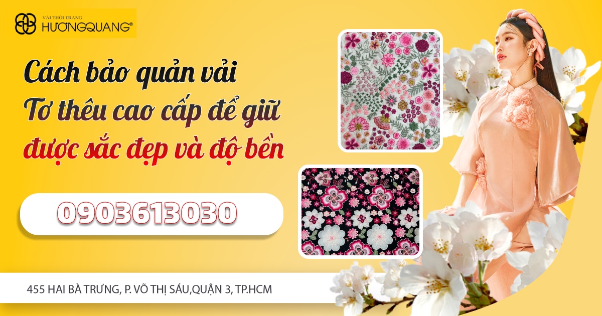 Vải tơ thêu cao cấp
