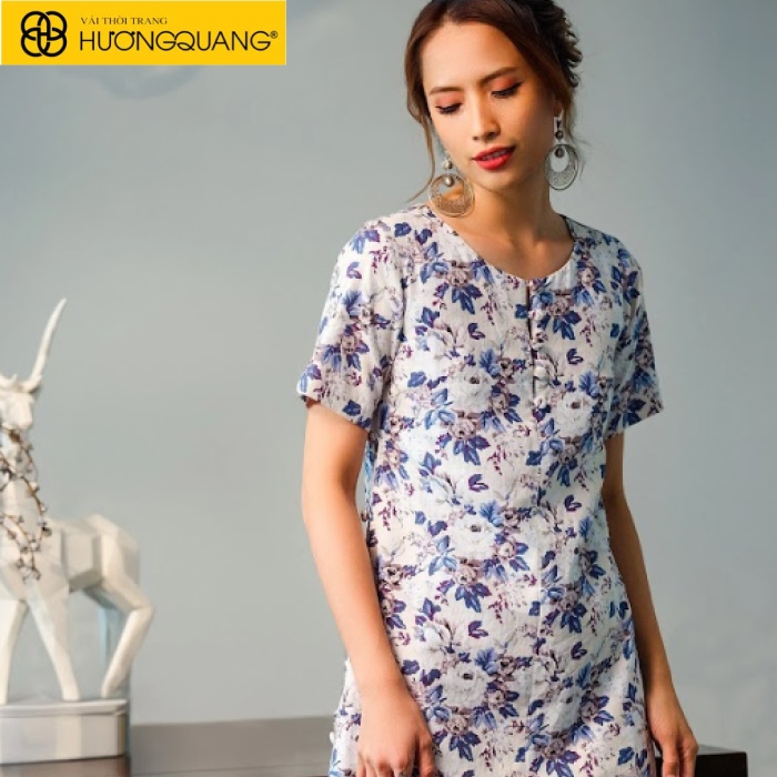 Vải linen hoạ tiết hoa cổ điển