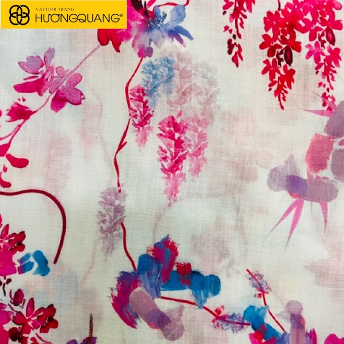 Vải linen hoạ tiết hoa cổ điển