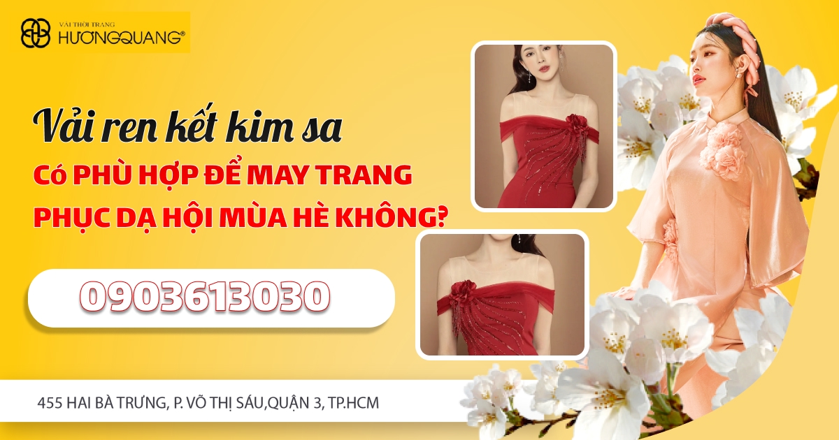 Vải Ren Kết Kim Sa Có Phù Hợp Để May Trang Phục Dạ Hội Mùa Hè Không?