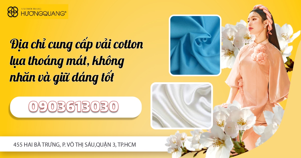 Địa Chỉ Cung Cấp Vải Cotton Lụa Thoáng Mát, Không Nhăn Và Giữ Dáng Tốt