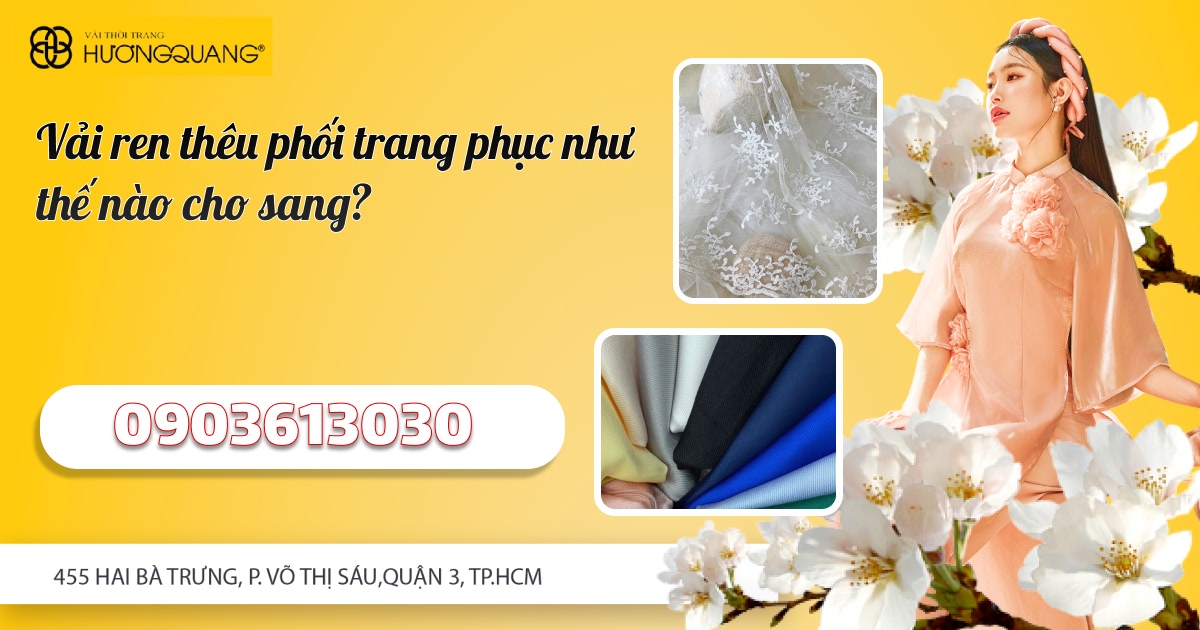 Vải ren thêu cao cấp tại vải thời trang Hương Quang