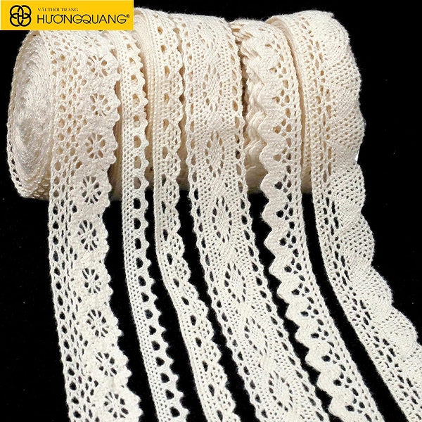 Ren cotton màu kem dùng cho váy cưới nhẹ nhàng