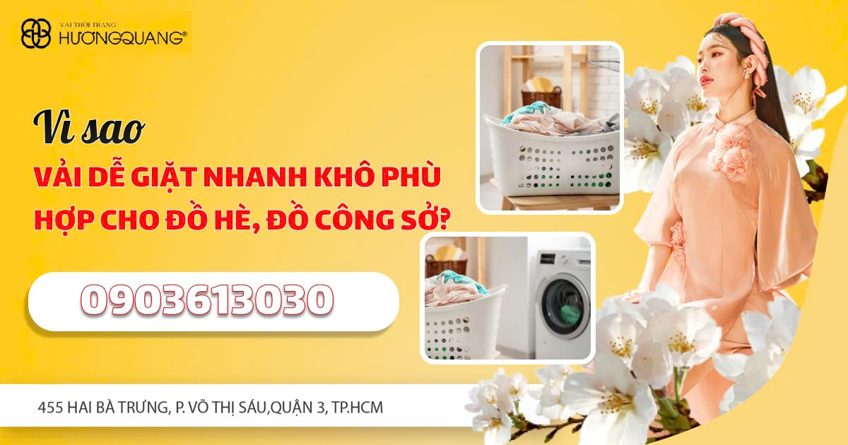 Vải dễ giặt nhanh khô tại Vải Hương Quang