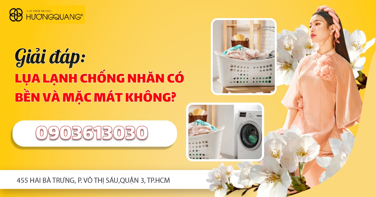Vải lụa lạnh chống nhăn có sẵn tại vải thời trang cao cấp Hương Quang