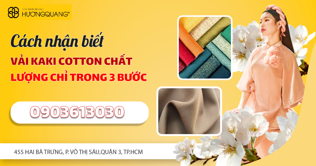 Kho vải kaki cotton đa dạng tại Hương Quang