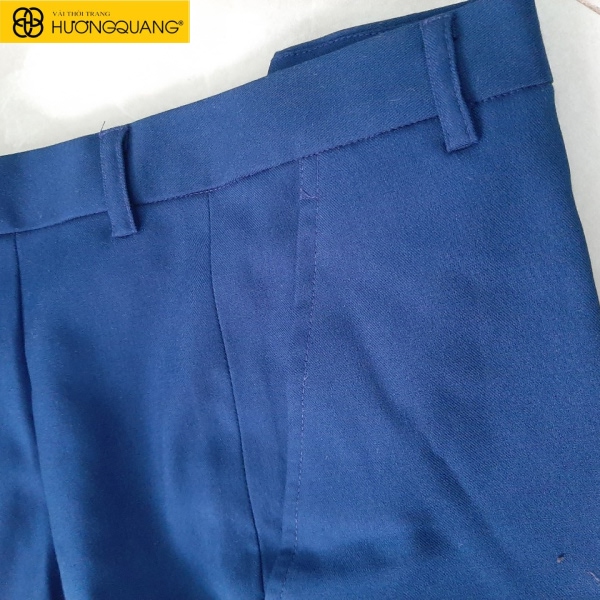 uộn vải cotton denim xanh dương chuẩn để may quần tây nữ