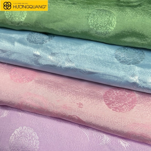 Lụa gấm pastel hồng phấn vân mây 3D