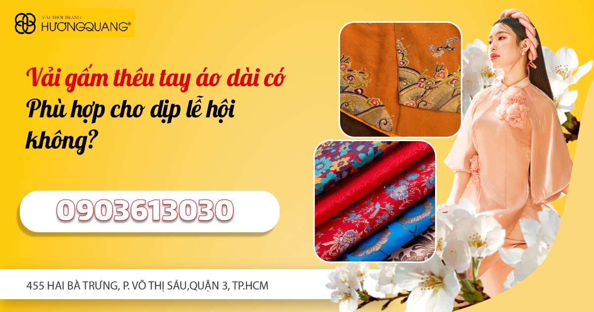 Áo dài gấm thêu tay cho tiệc cưới sang trọng