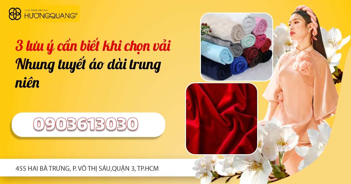 Vải nhung tuyết áo dài trung niên đạt chuẩn chất lượng