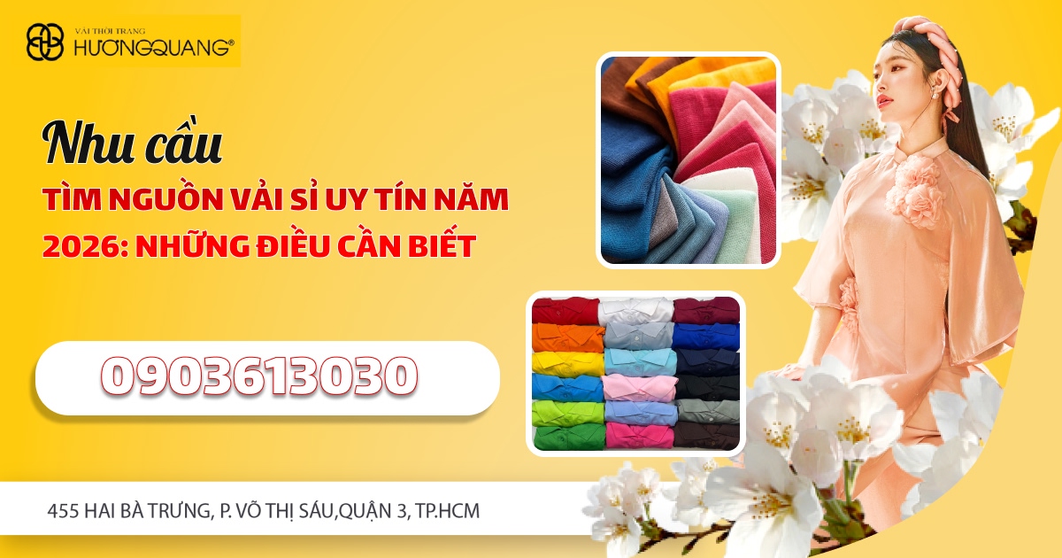 Đa dạng chất liệu vải sỉ tại Vải Hương Quang