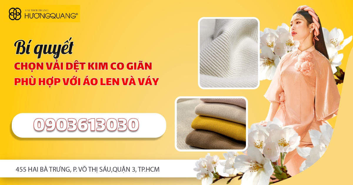 Áo len và váy dệt kim được trưng bày cùng nhau, thể hiện độ mềm mại và co giãn