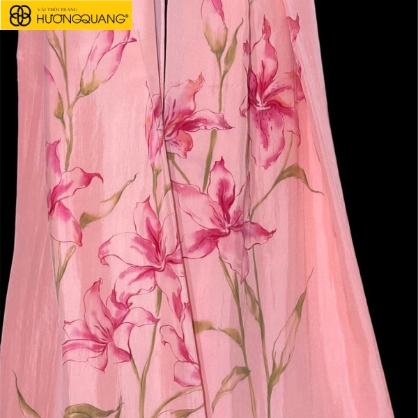Vải lụa in hoa xuân phong cách hiện đại
