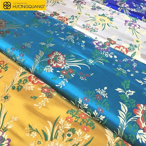 Vải gấm hiện đại với họa tiết nổi sang trọng