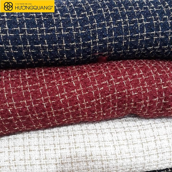 Bề mặt vải tweed kim tuyến cao cấp không bong kim