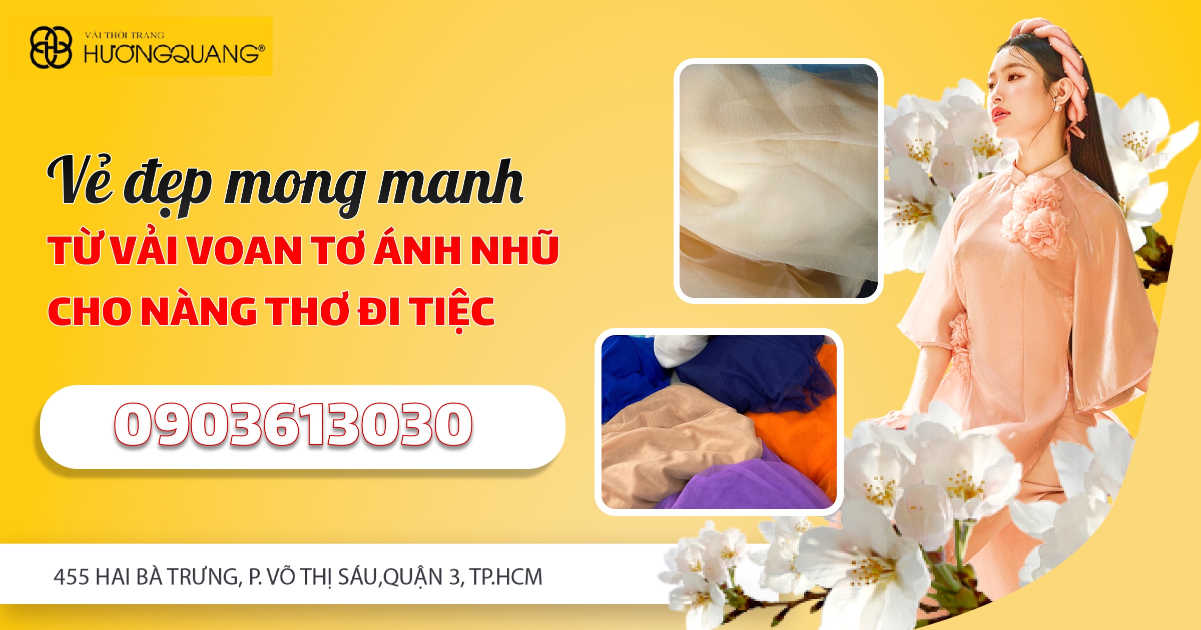 Kho vải voan tơ ánh nhũ đa dạng tại Vải Hương Quang