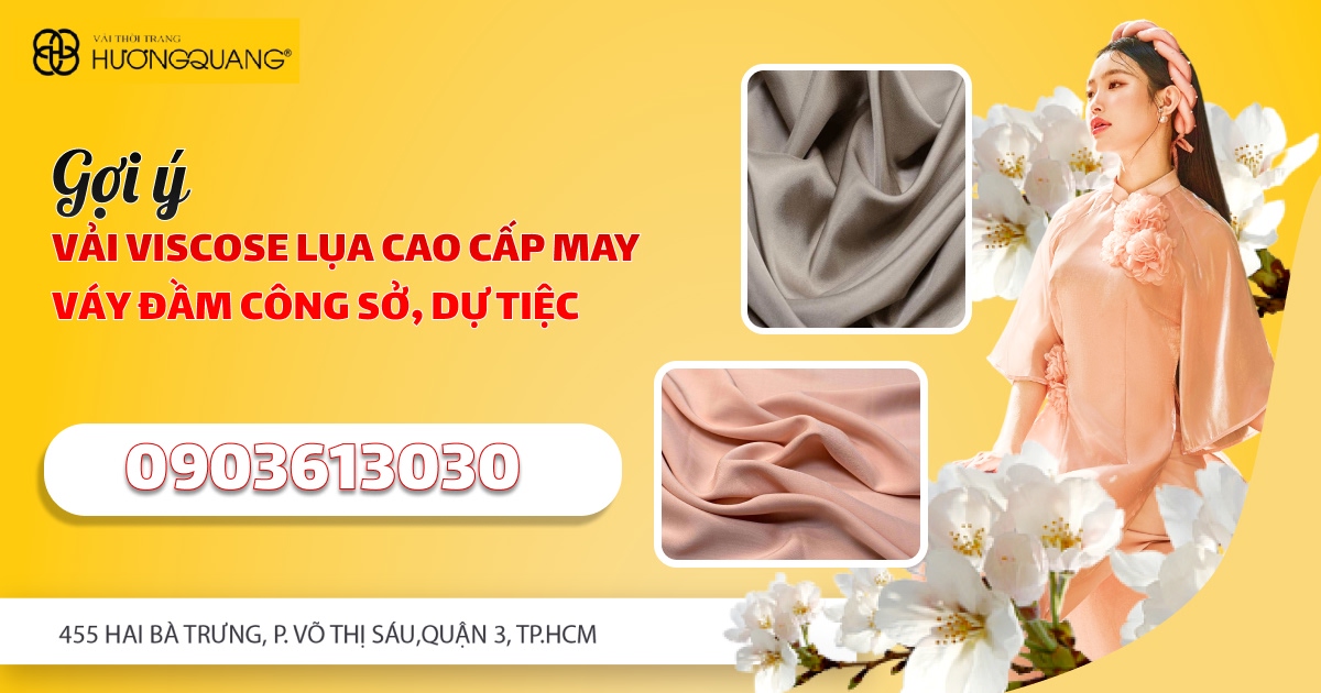 Vải viscose lụa cao cấp tại Vải thời trang cao cấp Hương Quang