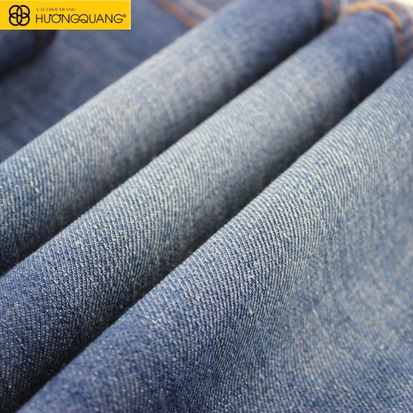 Bề mặt vải denim với cấu trúc sợi chéo đặc trưng