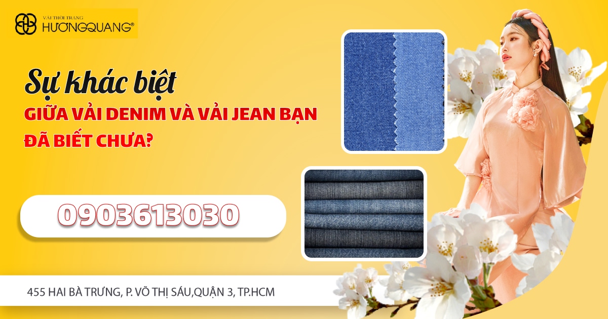 Kho vải denim tại Vải Hương Quang