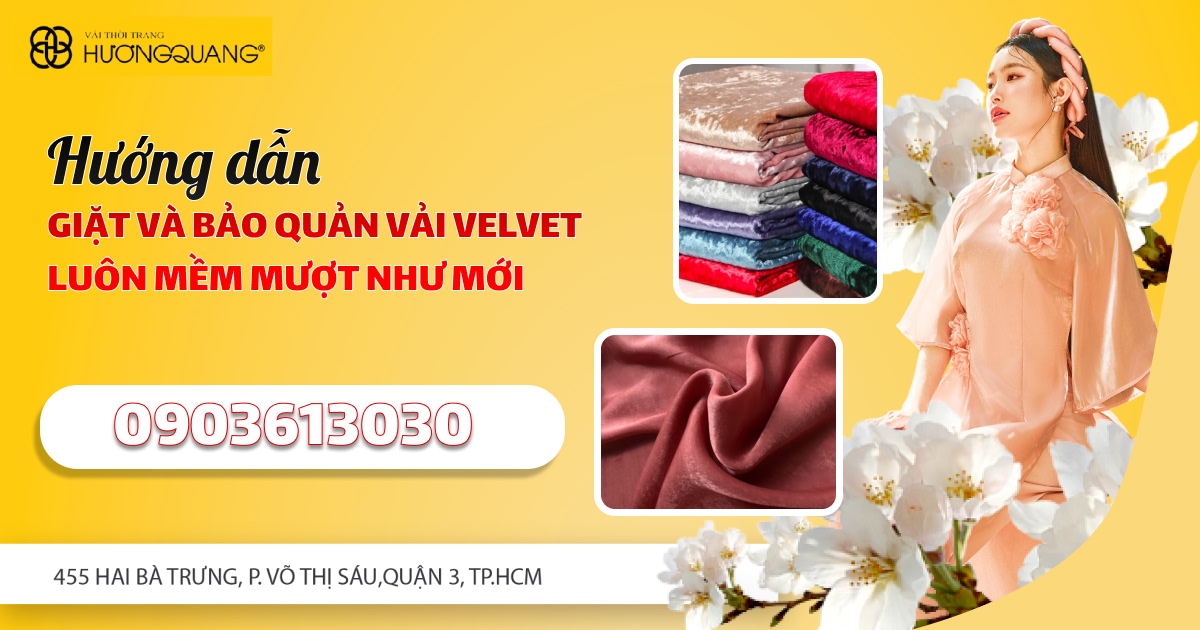 các loại vải velvet tại Vải Hương Quang