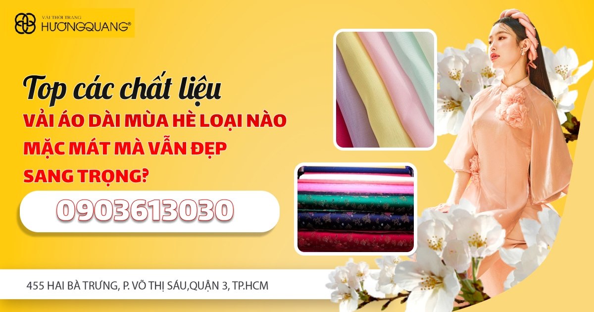 Khách hàng chọn vải áo dài cao cấp tại cửa hàng