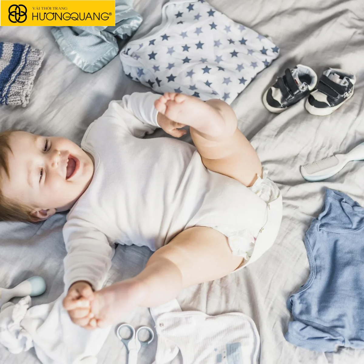 Vải mềm mại dùng may đồ sơ sinh an toàn